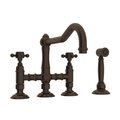 Rohl Acqui Bridge Kitchen Faucet With Side Spray A1458XMWSTCB-2
